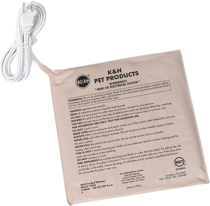 Pet Bed Warmer, Turn Any Pet Bed into a Heated Cat or Dog Bed, Waterproof Indoor Heated Warming Pad Insert, Automatic Temperature, Safety Listed - Extra-Large 25.5 X 15.75In Tan