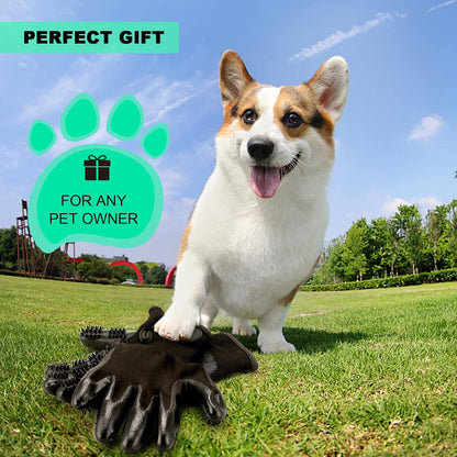Pet Hair Remover Gloves, Pet Grooming Gloves for Dogs, Cats & Horses, Effective Deshedding, Bathing, and Massaging Other Animals (Pack of 1 Pair)