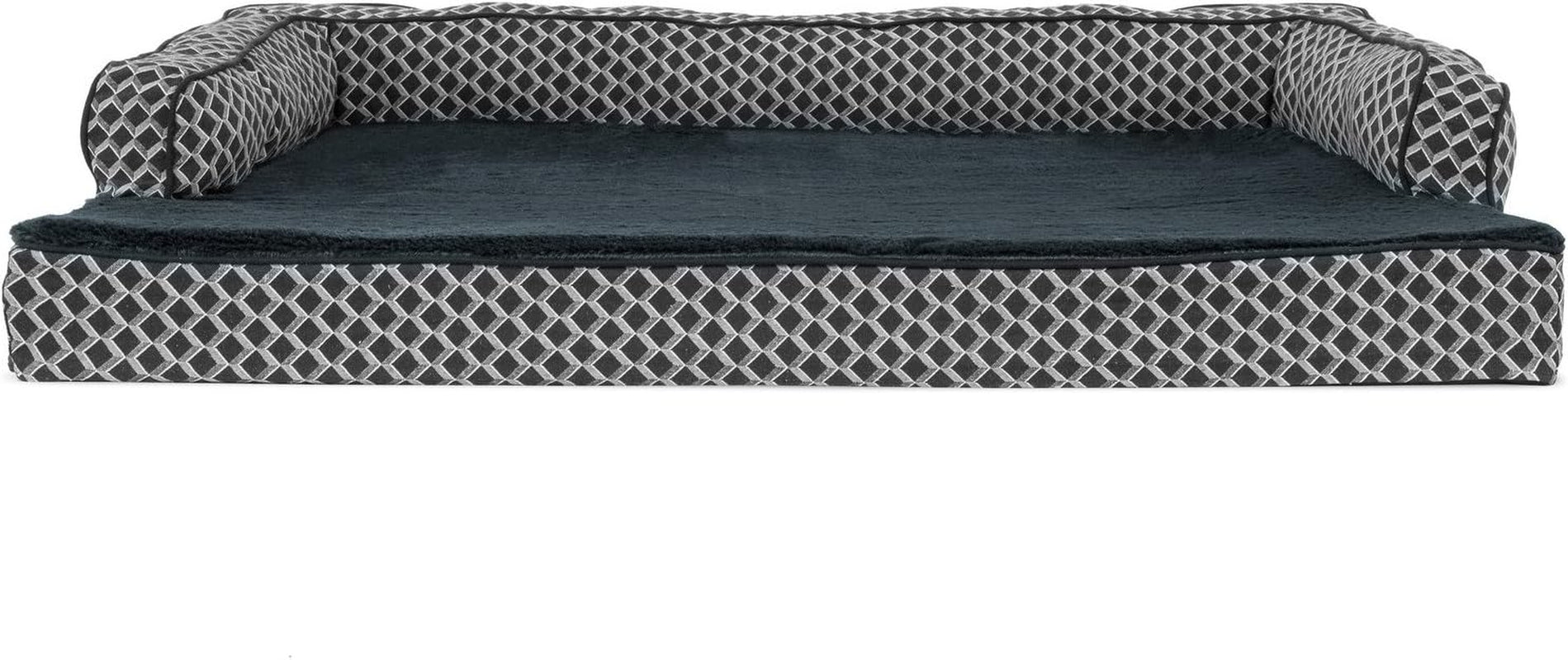 Memory Foam Dog Bed for Large Dogs W/ Removable Bolsters & Washable Cover, for Dogs up to 95 Lbs - Plush & Woven Decor Comfy Couch Sofa - Diamond Gray, Jumbo/Xl
