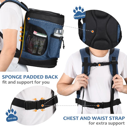 Medium Pet Travel Backpack Carrier for Dogs Cat Animal Puppy, Breathable Mesh Net Removable Sherpa Bed Outdoor Carrier F