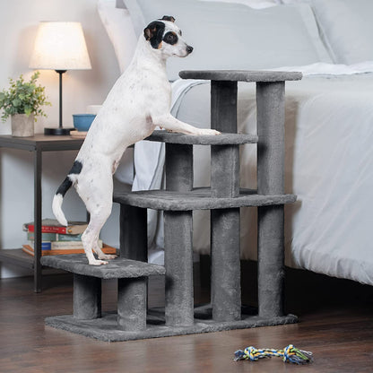 Steady Paws Multi-Step Pet Stairs for High Beds & Sofas - Gray, 4-Step