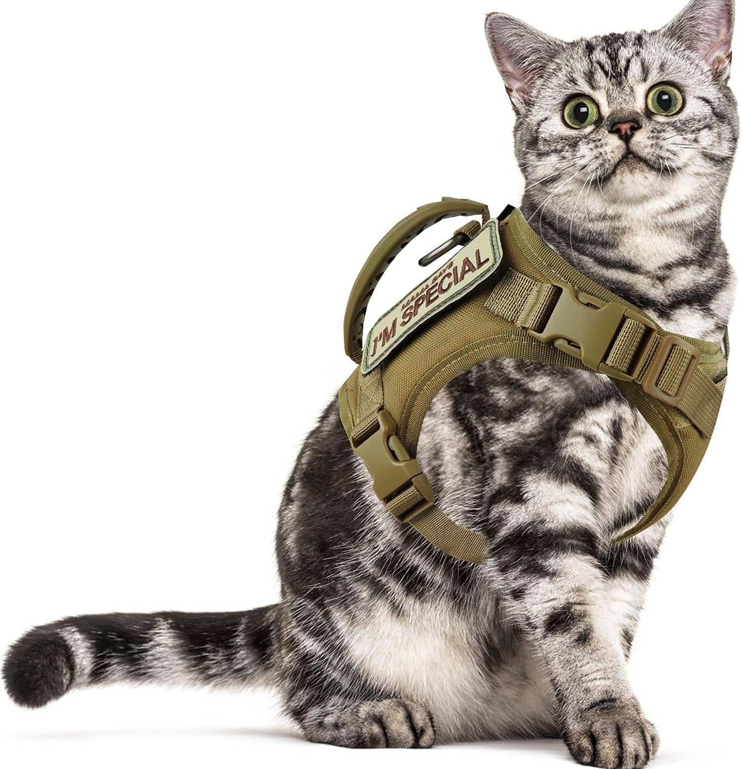 Tactical Cat Vest Adjustable Kitten Harness No Pull Puppy Vest for Walking Outdoor Training with Soft Easy Control Handle Xs XXS