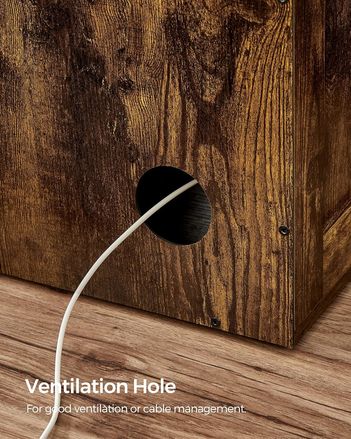 Cat Litter Box Furniture, Hidden Litter Box Enclosure Cabinet with Single Door, Indoor Cat House, End Table, Nightstand, Rustic Brown UPCL004X01