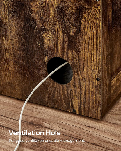 Cat Litter Box Furniture, Hidden Litter Box Enclosure Cabinet with Single Door, Indoor Cat House, End Table, Nightstand, Rustic Brown UPCL004X01