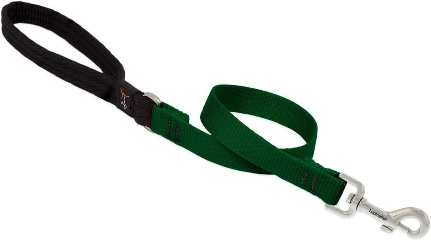Dog Leash by Lupine in 3/4" Wide Green 6-Foot Long with Padded Handle