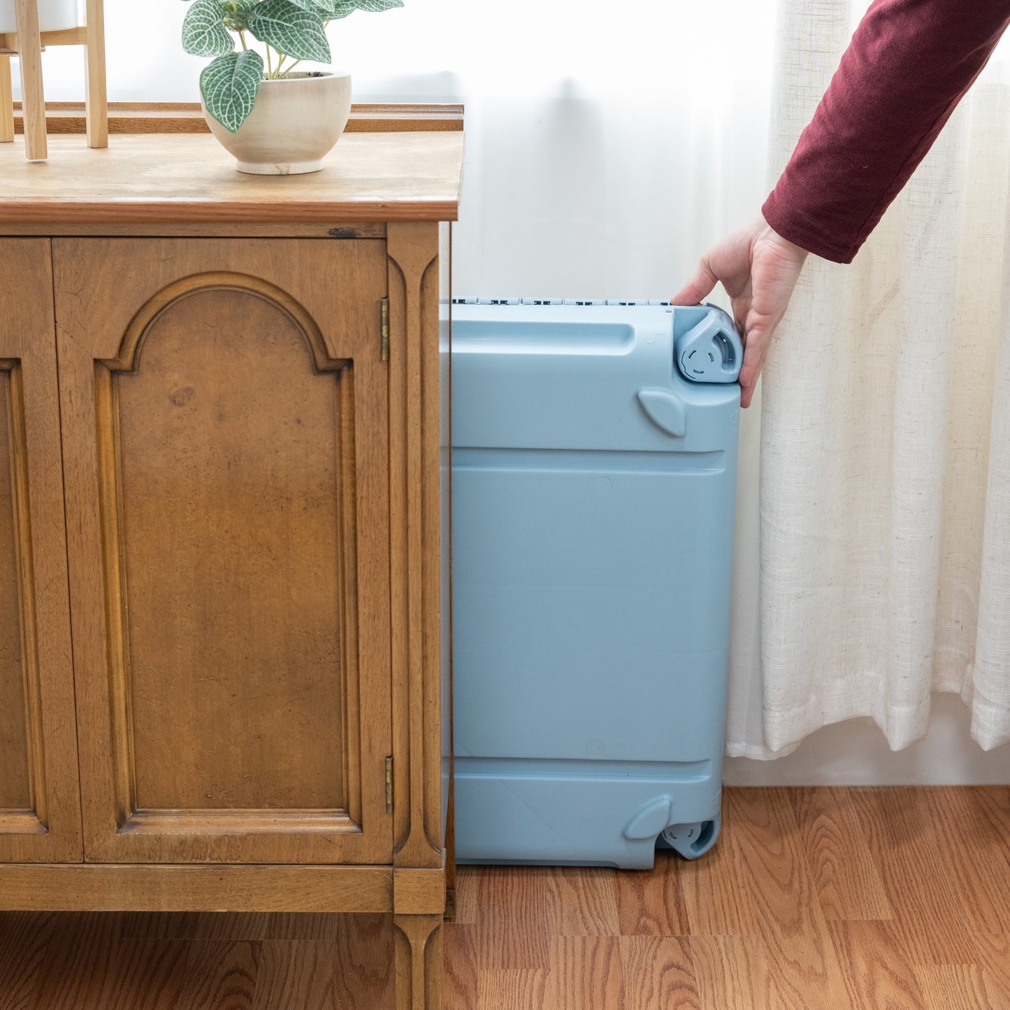 , Dog Kennels, 30" Collapsible Plastic Pet Kennel/Crate, Blue, Medium