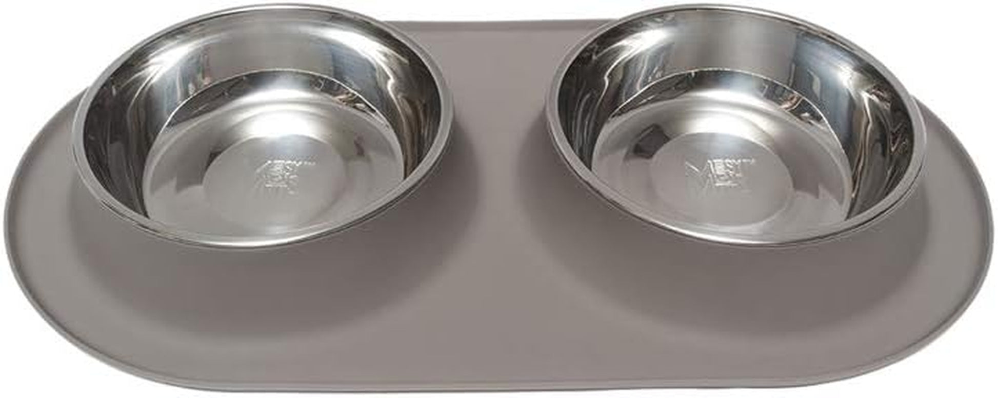 Double Silicone Feeder with Stainless Bowls | Non-Skid Food Dishes for Dogs for All Pets | Dog Food Bowls | Large, 3 Cups per Bowl | Blue