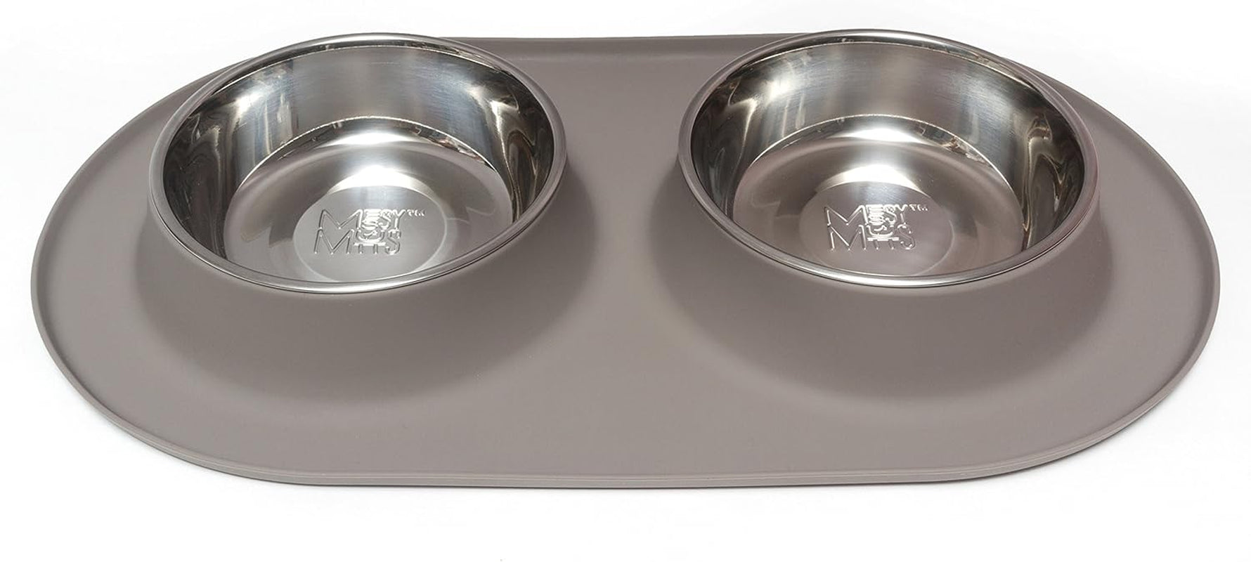 Double Silicone Feeder with Stainless Bowls | Non-Skid Food Dishes for Dogs for All Pets | Dog Food Bowls | Large, 3 Cups per Bowl | Blue