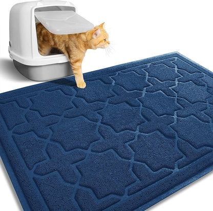 Cat Litter Mat, 35.4"X23.6" Litter Box Mat with Litter Lock Mesh, Soft Cat Litter Mat Litter Trapping Mat, Easy to Clean, Non-Slip, Water Resistant, Litter Free Floors, Dark Grey