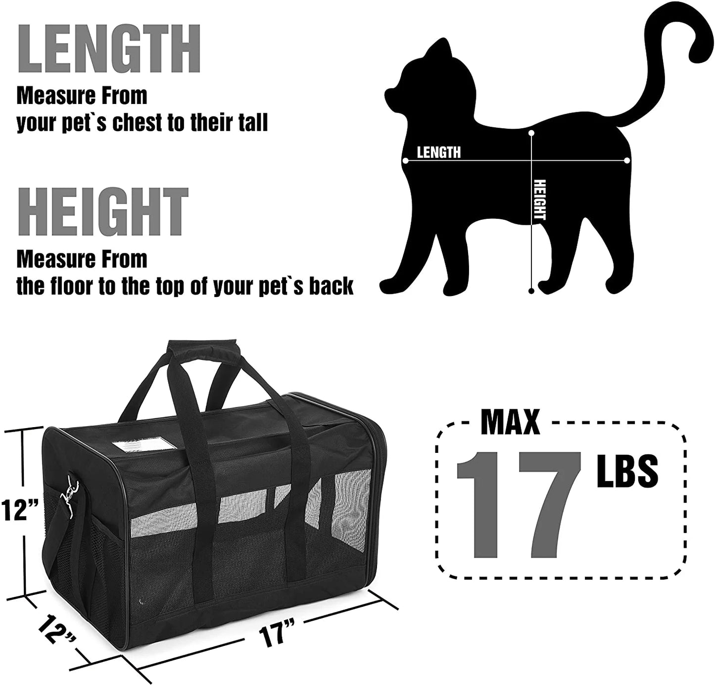 Pet Travel Carrier Soft Sided Portable Bag, Medium
