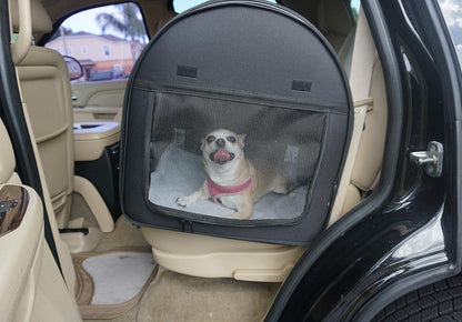 Soft Dog Cat Crate the Portable 2-In-1 Double Travel Kennel Tube Carrier for All Pets Car Seat Ready