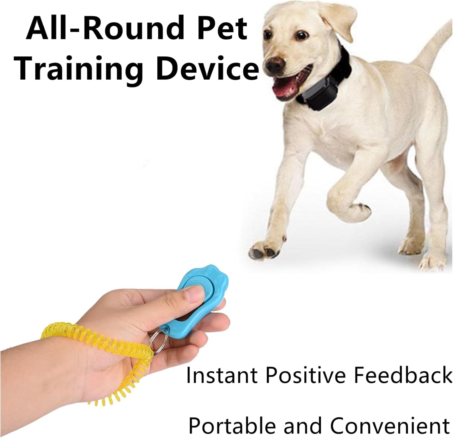 Dog Clicker for Training, 2 Packs Dog Training Clicker Pet Behavioral Training Clicker, Adjustable 3 Gears Pet Dog Training Clicker with Wrist Strap for Dogs Cats Birds Horses, Sky Blue