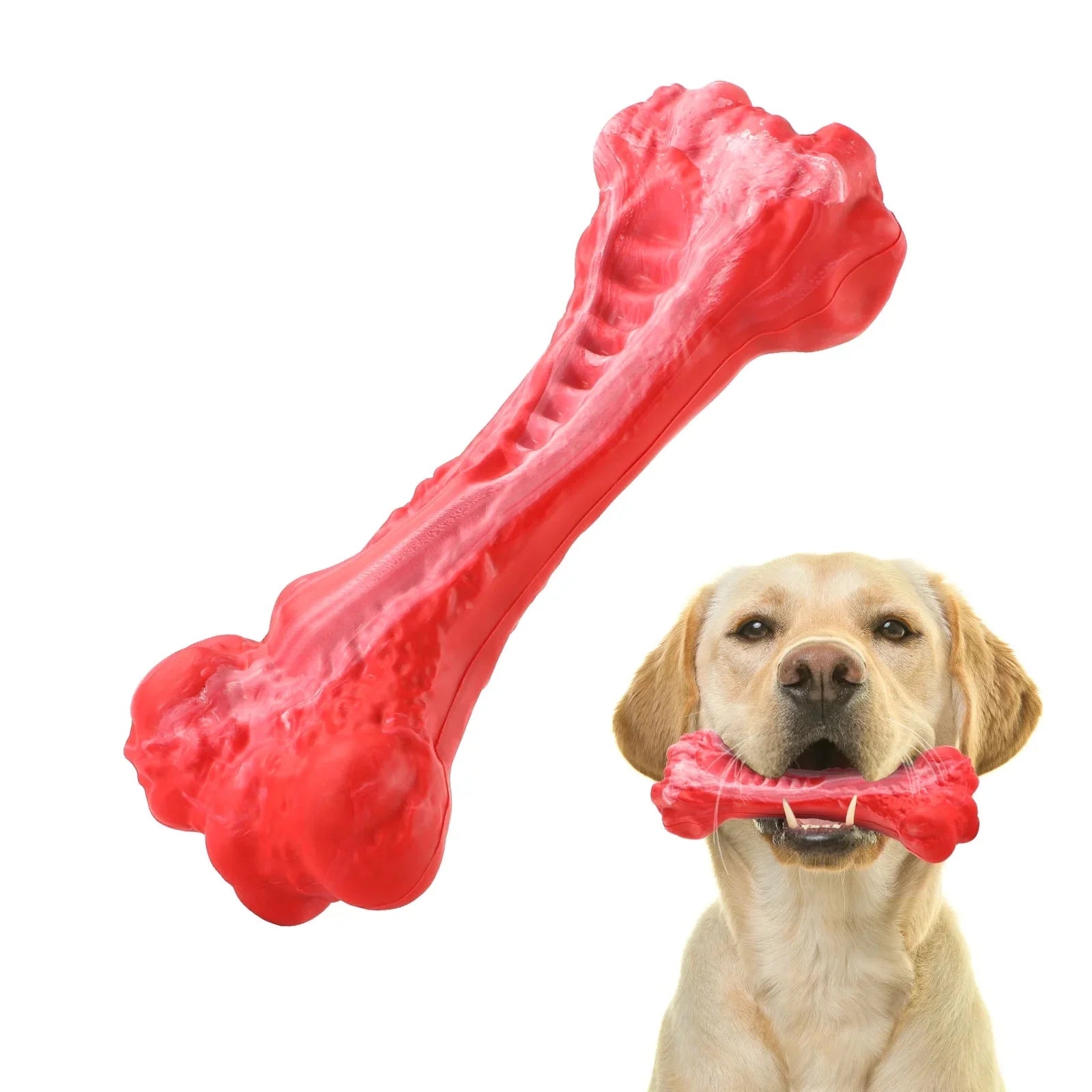 Dog Toys Indestructible Dog Chew Toys for Large Breed Aggressive Chewers Tough Dog Teething Toys for Pet Teeth Cleaning, Natural Rubber Interactive Dog Toys for Boredom