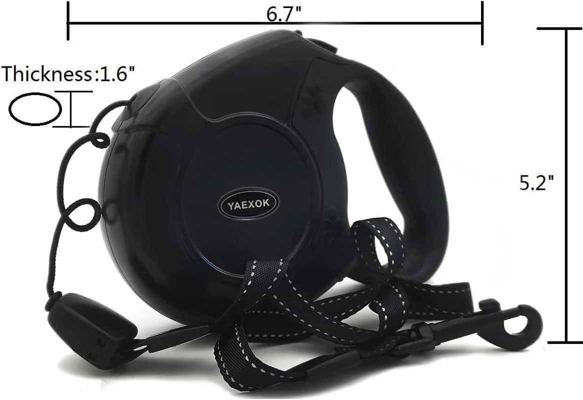 Heavy Duty Retractable Dog Leash 26Ft,Pet Long Walking Leashes Leads for Small Medium Large Dogs Doggie up to 110Lbs (Black)