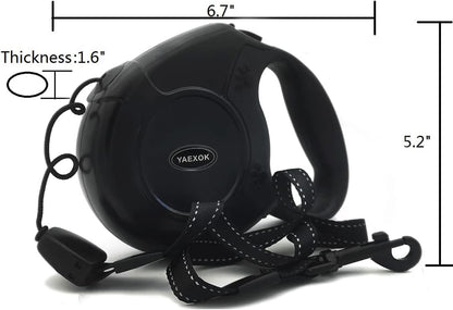 Heavy Duty Retractable Dog Leash 26Ft,Pet Long Walking Leashes Leads for Small Medium Large Dogs Doggie up to 110Lbs (Black)
