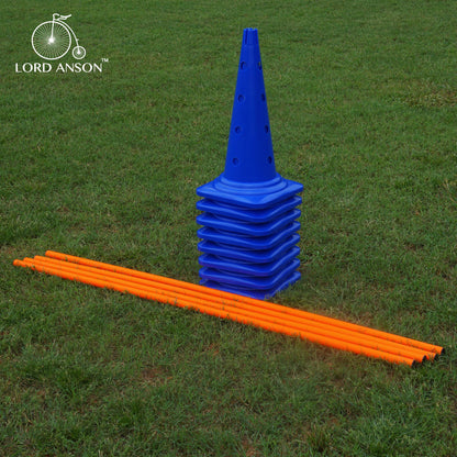 Trade; Dog Agility Hurdle Cone Set - Canine Agility Training Set - Obedience, Agility, and Rehabilitation - 8 Agility Cones and 4 Agility Rods