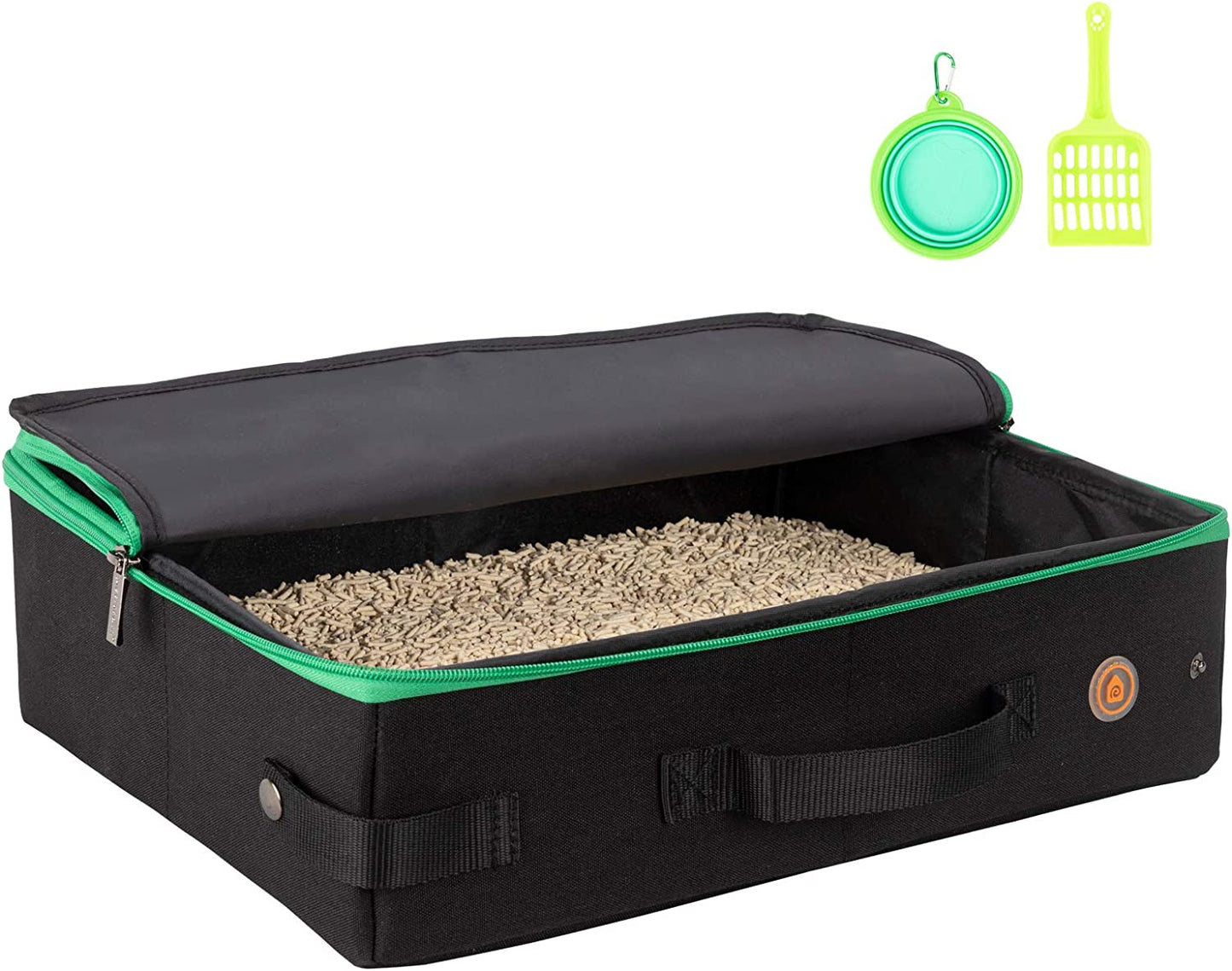 Portable Travel Litter Box for Cats with Lid to Contain Litter and Odor. Easy to Carry, Clean and Store. Easy for Car Travel, Hotle Stays, Flying with Cats