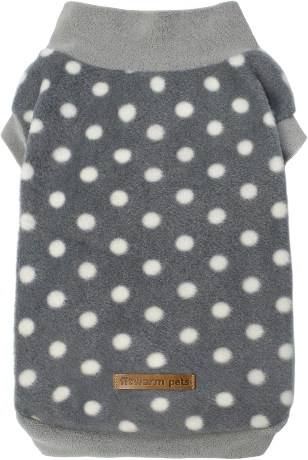 Fleece Polka Dot Dog Sweater, Cozy Dog Winter Clothes for Small Dogs Boy Girl, Dog Cold Weather Fleece Sweater, Doggy Pullover Jacket, Pet Outfit, Light Grey, Dark Grey, White, XXL