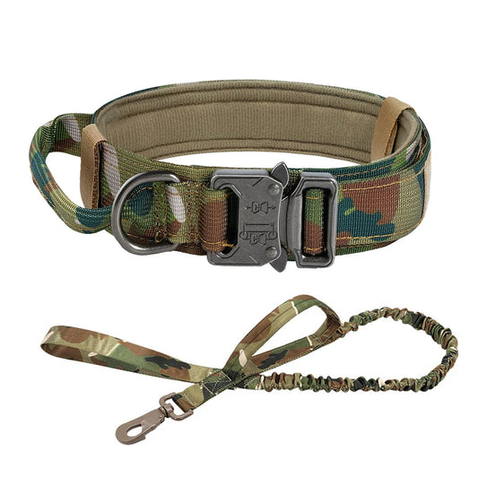 Dog Training Collar Adjustable Tactical Dog Collar and Leash Set Control Handle Pet Lead Collar for Small Big Dogs