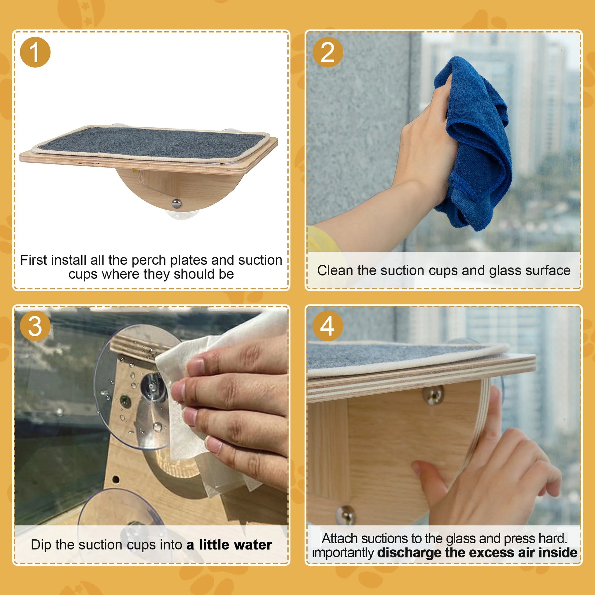 Cat Window Perch Cat Hammock Window Seat W/ Strong Suction Cups, Holds up to 22 Lbs