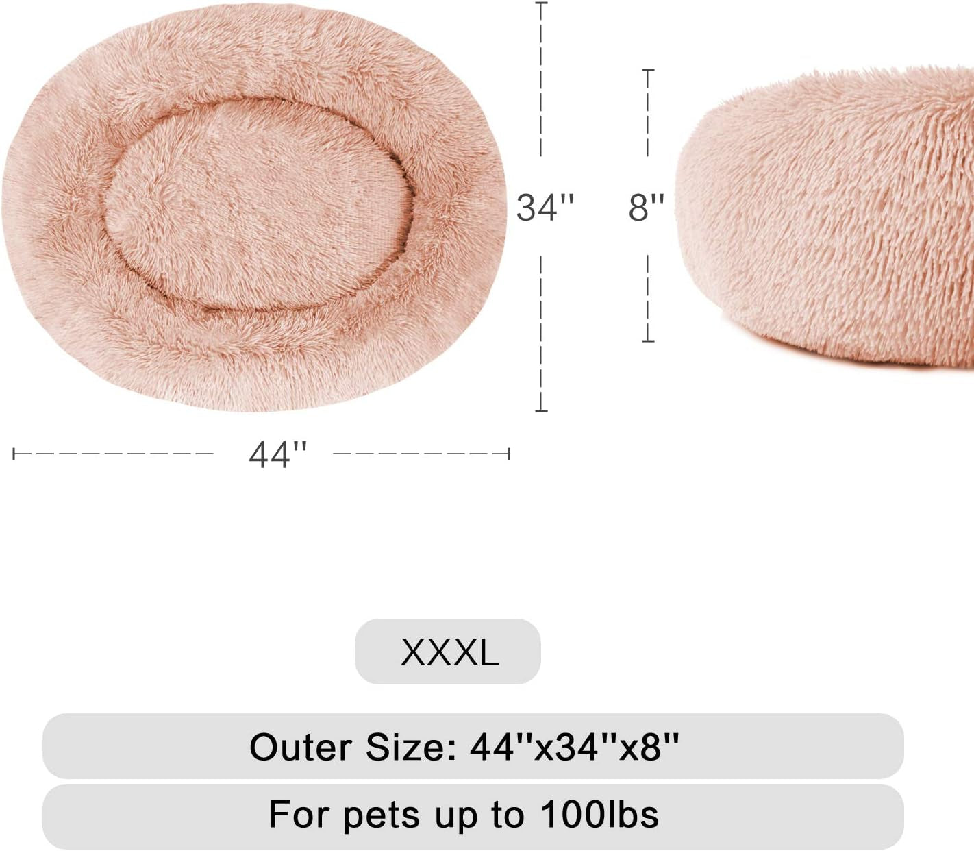 round Dog Bed Cuddler Washable round Pet Bed for Cats and Medium Dogs Comforting Dog Bed