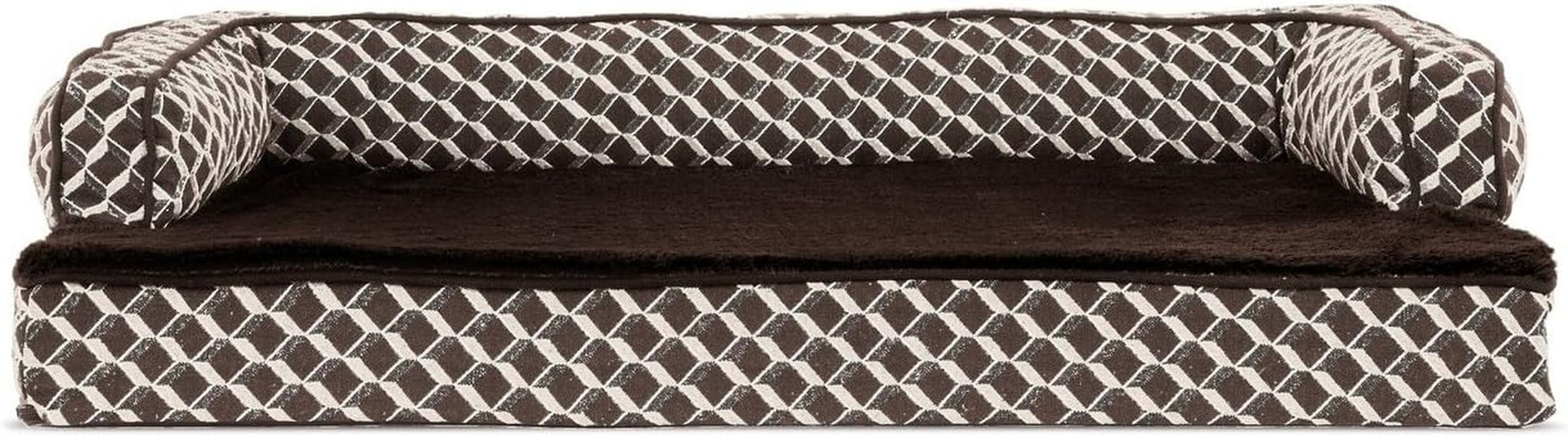 Memory Foam Dog Bed for Large Dogs W/ Removable Bolsters & Washable Cover, for Dogs up to 95 Lbs - Plush & Woven Decor Comfy Couch Sofa - Diamond Gray, Jumbo/Xl