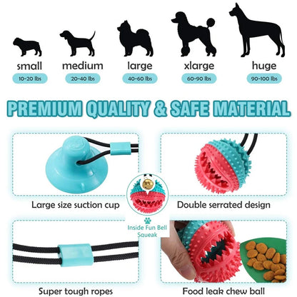 Dog Chew Toy - Dog Puzzle Treat Food Dispensing Ball Toys - Fixed Chew Toys for Aggressive Chewers