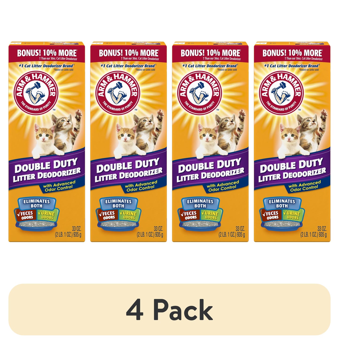 (2 Pack)  Double Duty Cat Litter Deodorizer and Pet Odor Eliminator, 33 Oz Box