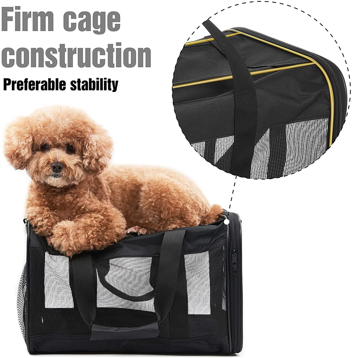 Pet Travel Carrier Soft Sided Portable Bag, Medium