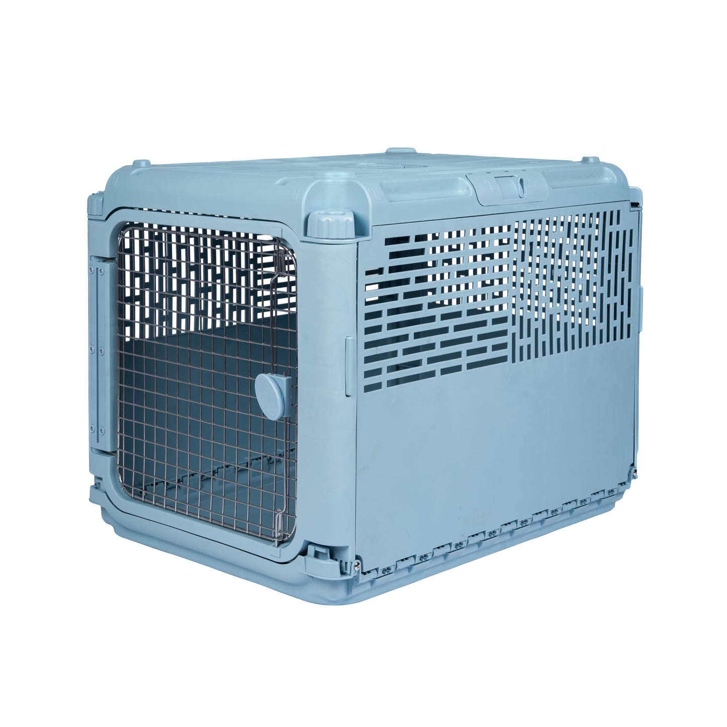 , Dog Kennels, 30" Collapsible Plastic Pet Kennel/Crate, Blue, Medium