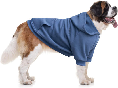 Extra Large Dog Clothes Hoodies Zip up Sweaters for Big Dogs Labrador German Shepherd Blue 3XL