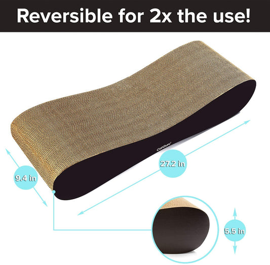 Cat Scratcher Lounge, Reversible Cat Scratching Board, Cardboard Scratcher, Premium Scratch Post, Durable Scratchers, Scratching Bed (XXL)