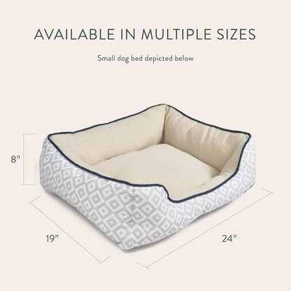 Now House for Pets Grey Diamond Cuddler Dog Bed, Small Dog Bed, Washable, Cotton/Poly Blend, 24.0"L X 19.0"W X 8.0"Th