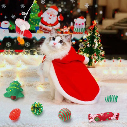 Interactive Christmas Cat Toy, Gift Set, Indoor, 18 Piece