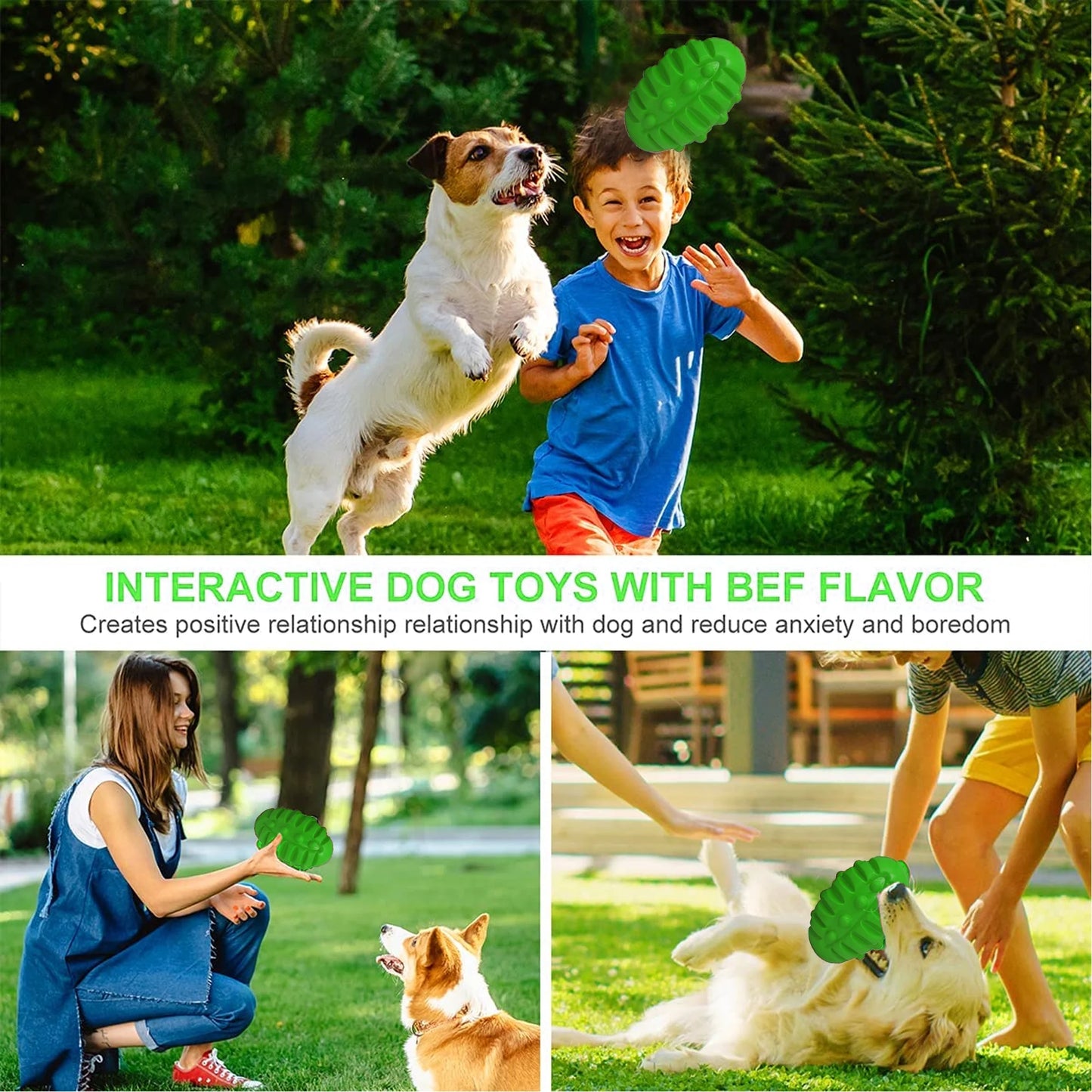 Squeaky Dog Ball Toys for Aggressive Chewers Indestructible Durable Tough Big Dogs Chew Toys Floatable Rubber Interactive Pet Toys for Medium &Large Breeds Dog