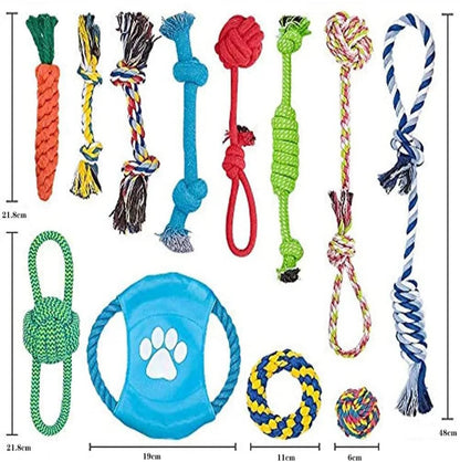 Dog Toys for Aggressive Chewers, 12 Pack Dog Chew Toys for Large Dogs, Heavy Duty Tug of War Dog Toy, Indestructible Dog Rope Toy for Medium and Big Breed, 100% Cotton for Teeth Cleaning