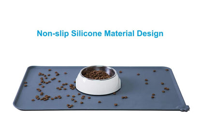 Silicone Waterproof Dog Cat Pet Food Mats Tray -FDA Grade Dog Pet Cat Feeding Mat-Pink