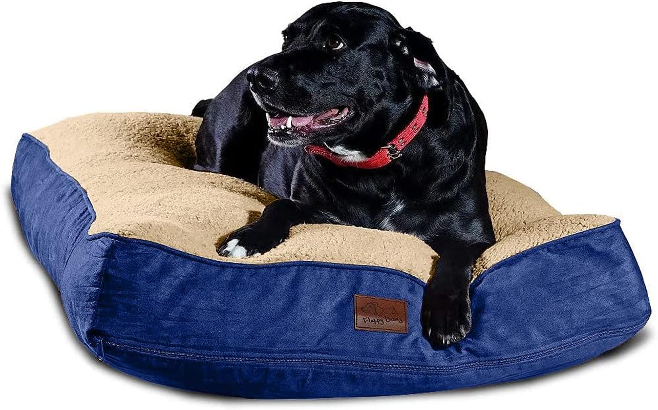 Extra Large Dog Bed with Removable, Washable Cover and Waterproof Liner. Pillow Stuffed with Orthopedic Memory Foam Blend. Made for Big Dogs up to 100 Pounds or More.