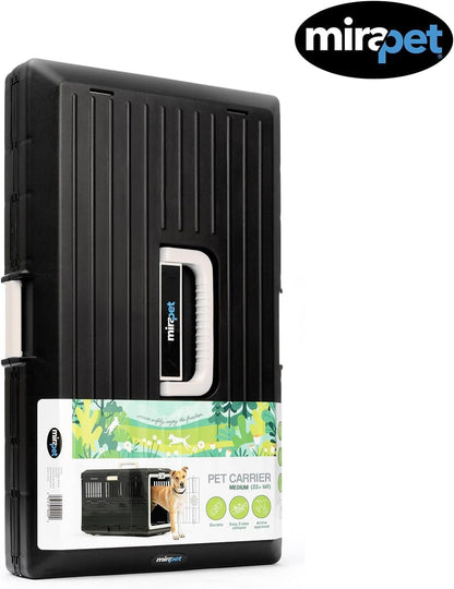 USA Pet Carrier & Crate 21'' - Premium Collapsible Design for Cats and Dogs - Portable Kennel for Small Pets - Indoor/Outdoor - 360-Degree Ventilation & Hard Plastic Wall Protection