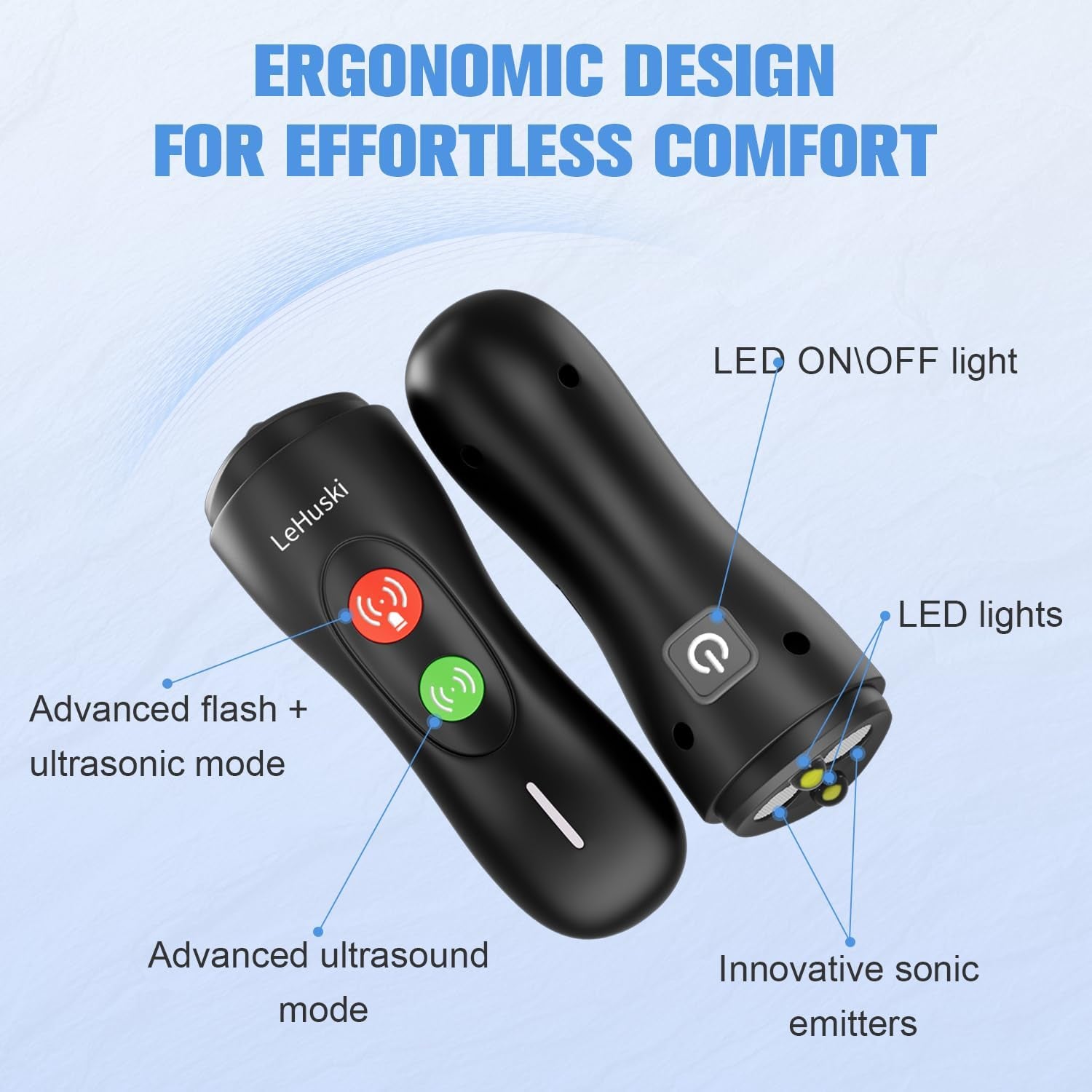 Anti Barking Device Rechargeable Ultrasonic Dog Bark Deterrent Stops Bad Behavior up to 50 Ft Effective Control Range Safe Humane for Indoor Outdoor Use Black