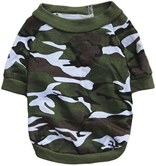 XS Dog Clothes Camo Dog Tshirts for Dogs Puppy Camo Pet Clothes, XS, Green