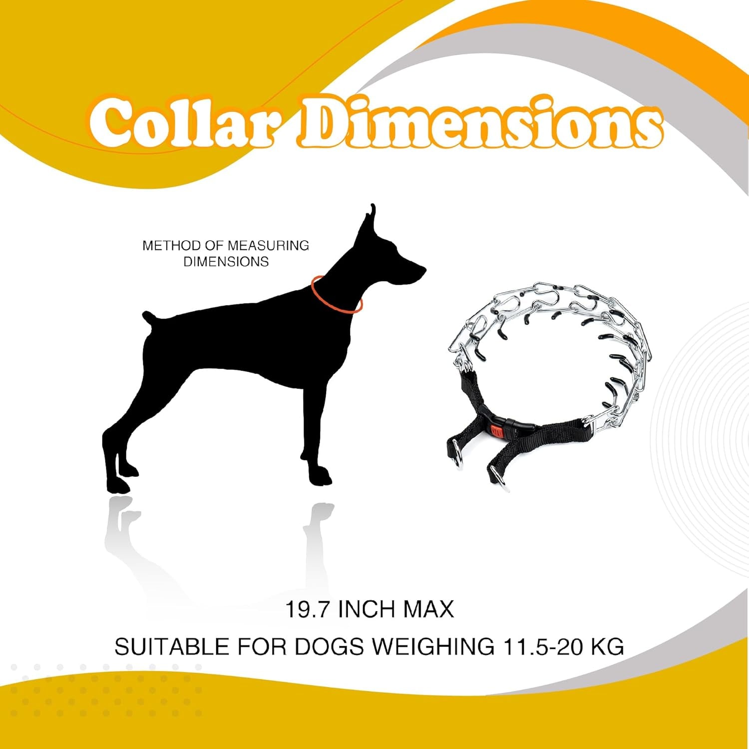 Adjustable Prong Collar for Dogs, No Pull Dog Training Collar with Quick Release Buckle, Prong Collar for Large Dogs with Nylon Cover, Suitable for Small, Medium, Large Dogs