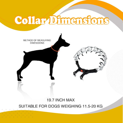 Adjustable Prong Collar for Dogs, No Pull Dog Training Collar with Quick Release Buckle, Prong Collar for Large Dogs with Nylon Cover, Suitable for Small, Medium, Large Dogs