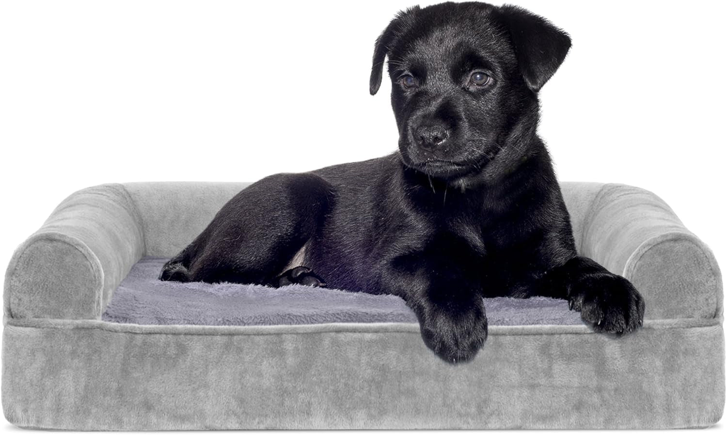 Memory Foam Dog Bed for Large Dogs W/ Removable Bolsters & Washable Cover, for Dogs up to 125 Lbs - Plush & Southwest Kilim Woven Decor Sofa - Desert Brown, Jumbo Plus/Xxl