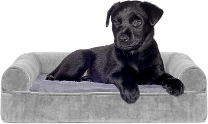 Memory Foam Dog Bed for Large Dogs W/ Removable Bolsters & Washable Cover, for Dogs up to 125 Lbs - Plush & Southwest Kilim Woven Decor Sofa - Desert Brown, Jumbo Plus/Xxl