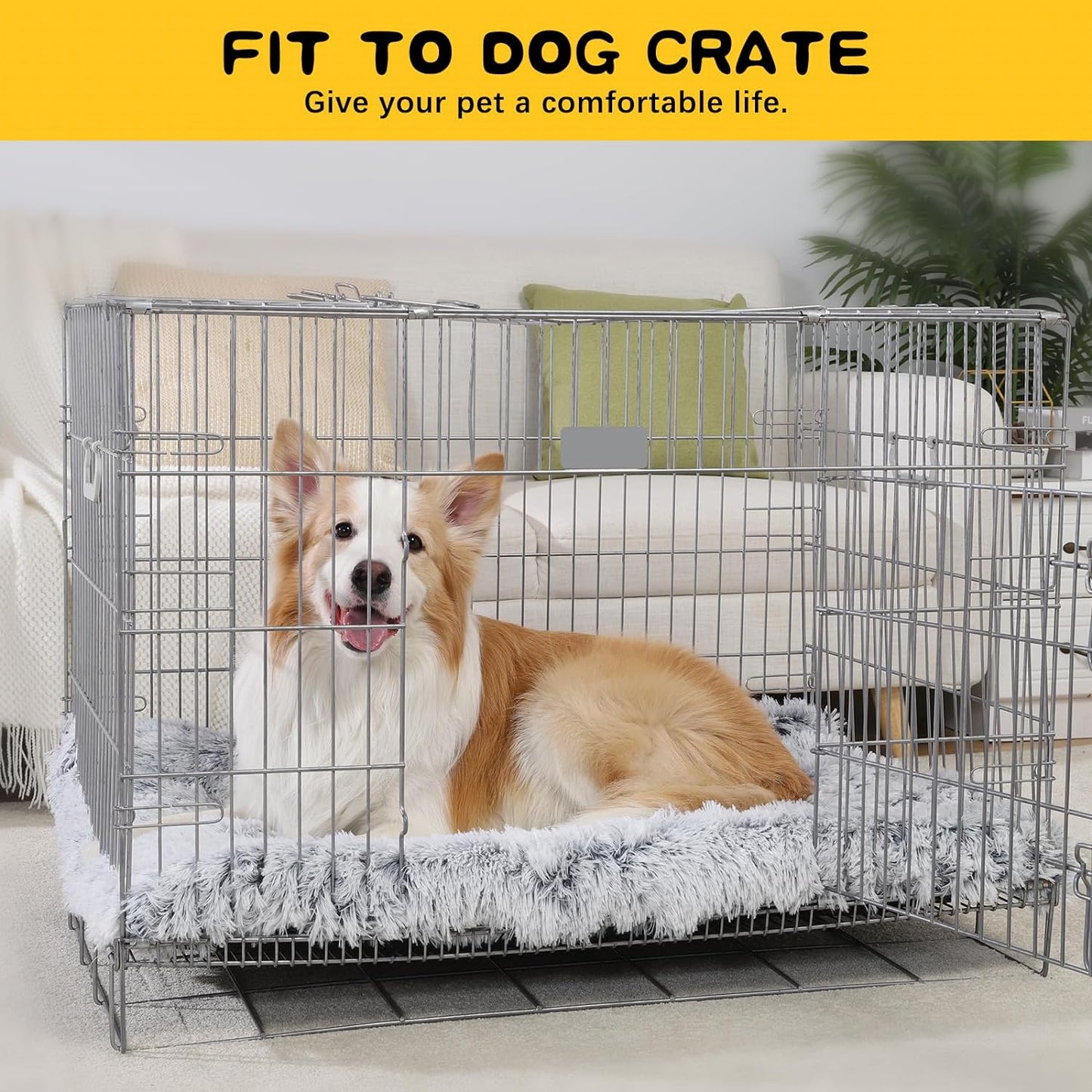 Medium Dog Bed Crate Pad Mat for Cages Washable Bed for Medium Small Size Dog Soft Kennel Pad Anti-Slip Pet Bed,30" X 20",Grey