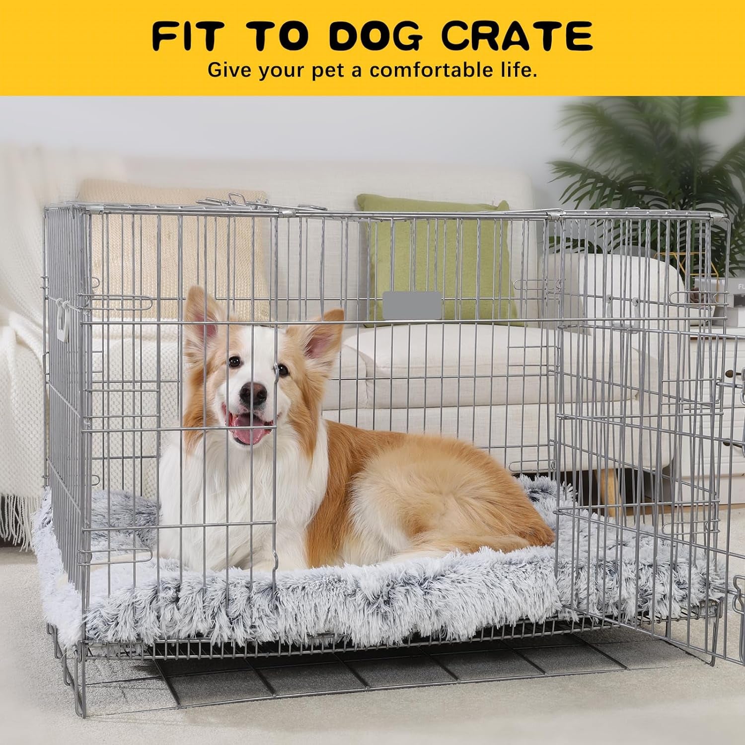 Medium Dog Bed Crate Pad Mat for Cages Washable Bed for Medium Small Size Dog Soft Kennel Pad Anti-Slip Pet Bed,30" X 20",Grey