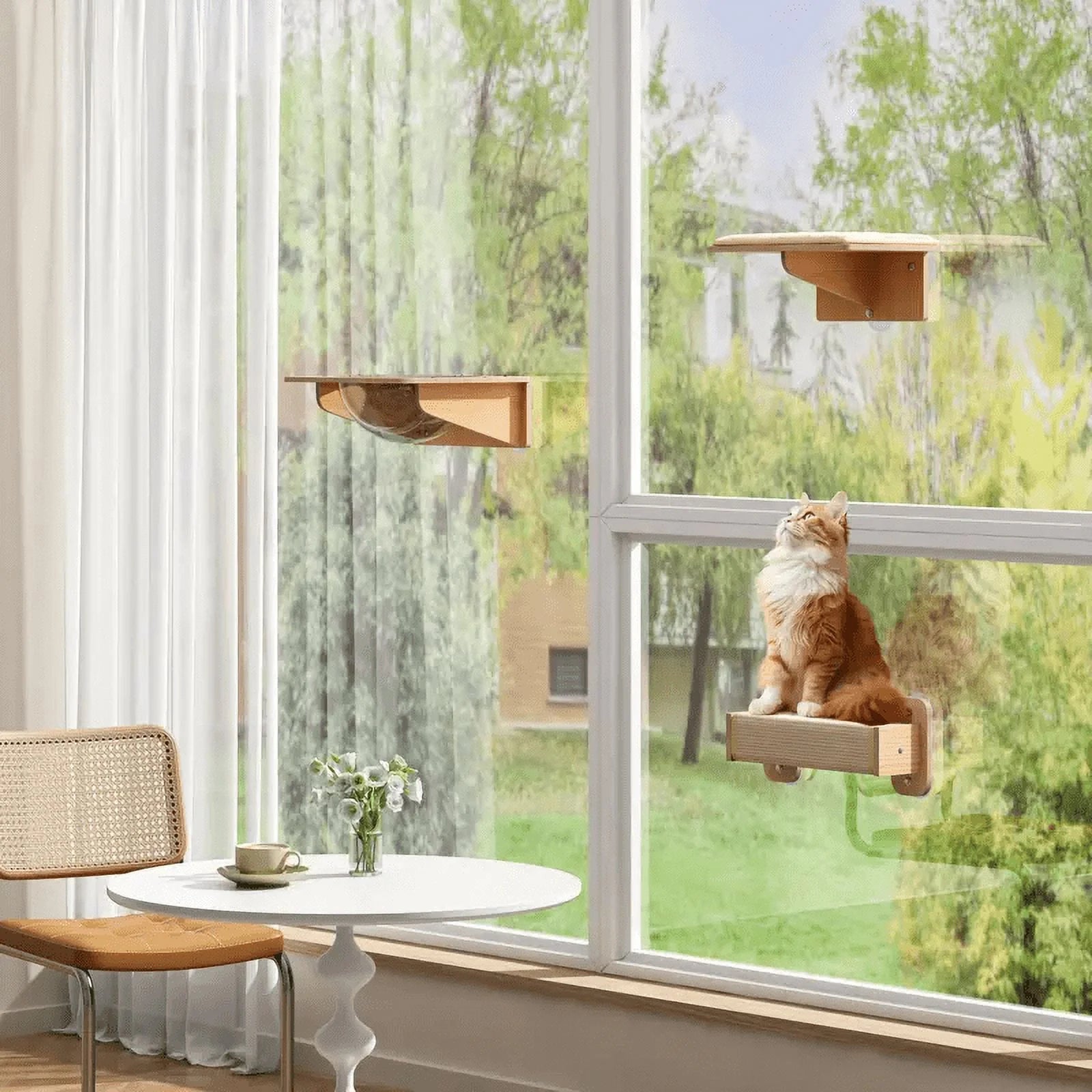 Cat Window Perch Cat Hammock Window Seat W/ Strong Suction Cups, Holds up to 22 Lbs