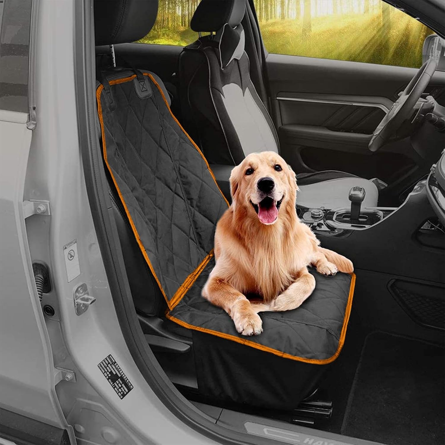 Dog Seat Cover, Waterproof Pet Car Seat Covers, Dogs Front Seat, Nonslip Heavy Duty Durable Scratch-Proof Car Seat Protector with Side Flaps, Fit Most Cars Suvs Trucks, Single