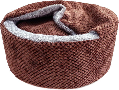 Washable Cat Bed - round Soft, Cozy & Warming for Indoor Cats. Calming Kitten Pet Bed. Small Pet Covered Cat Cave Beds (Gray,12.59 X 12.59 X 5.91 In)